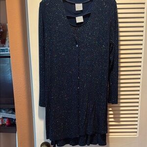 Rabbit Rabbit Rabbit Sleeveless Sparkly Blue Dress w/jacket; evening/party wear